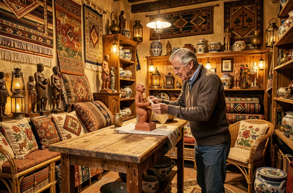 Boutique Chineurs du Monde à Bordeaux remplie d'objets artisanaux et de décoration du monde entier aux textures riches