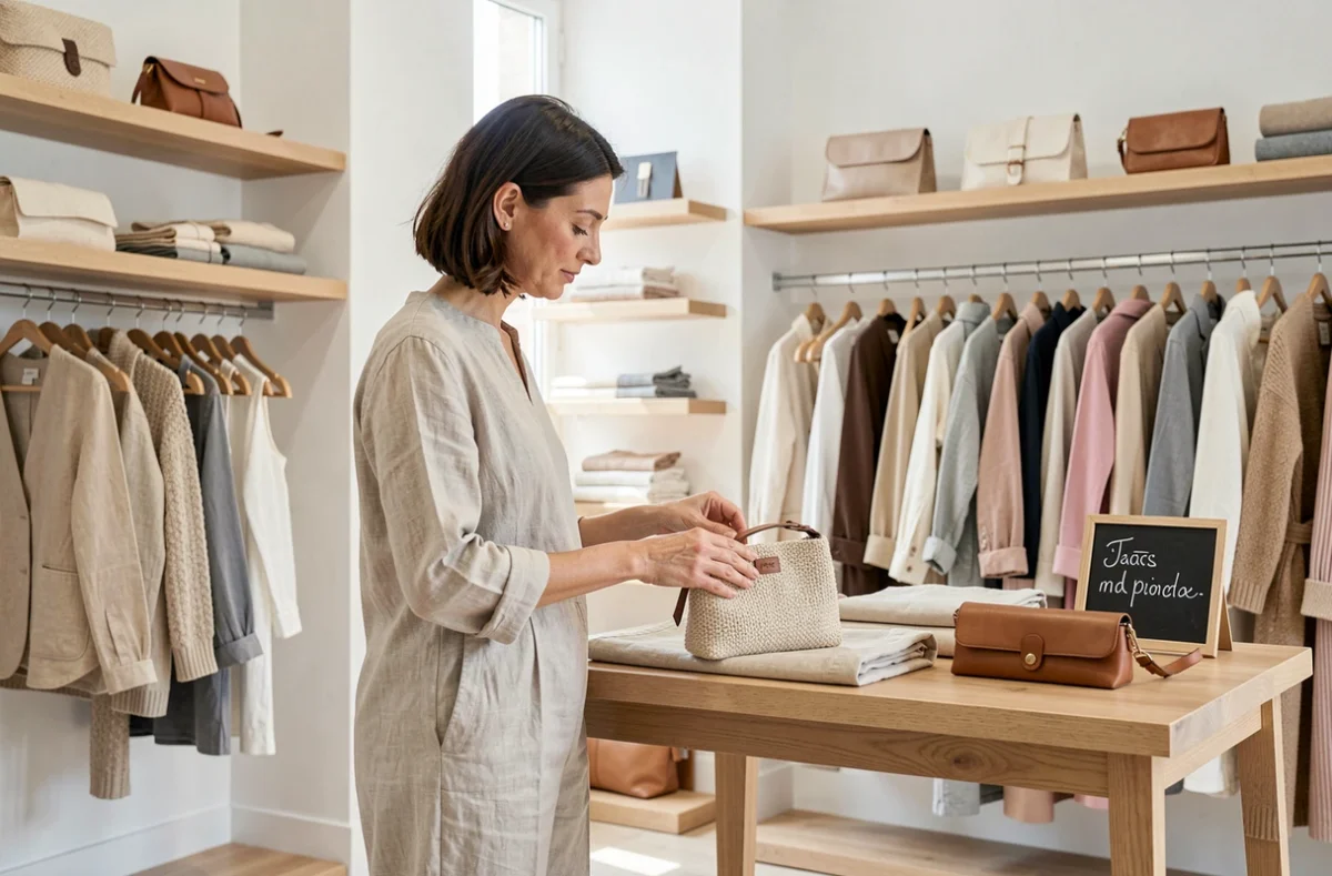 Boutique Gousi en Gironde avec une sélection soignée de créations artisanales aux tonalités neutres et raffinées