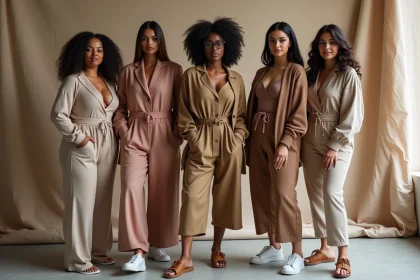 Cinq modèles femmes diverses en studio mode